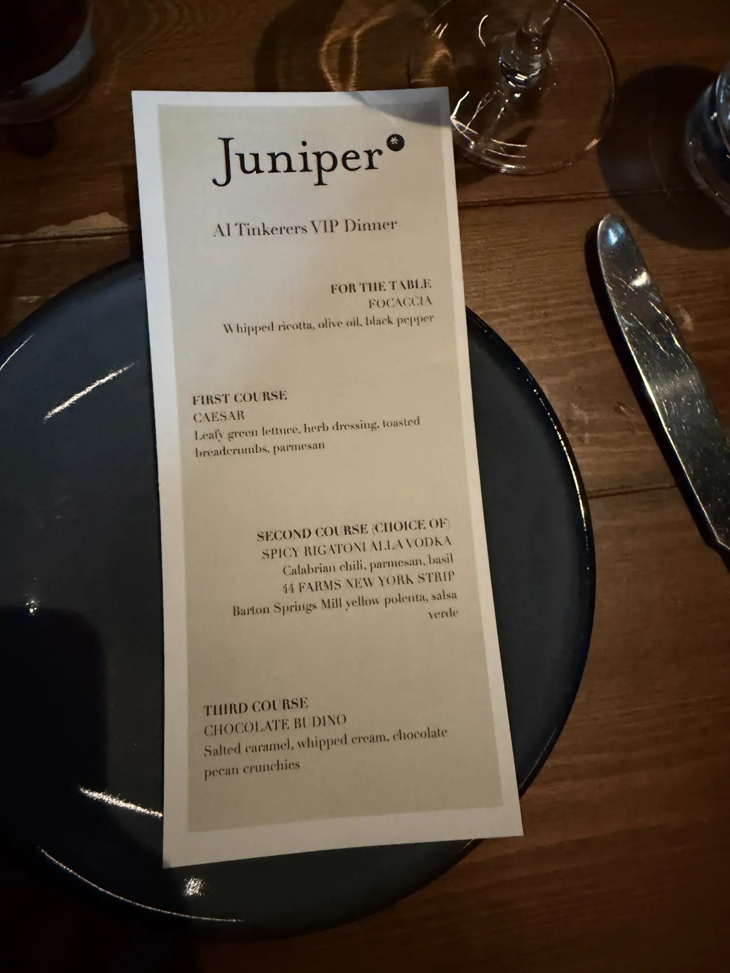 AI Tinkerers dinner guests at Juniper