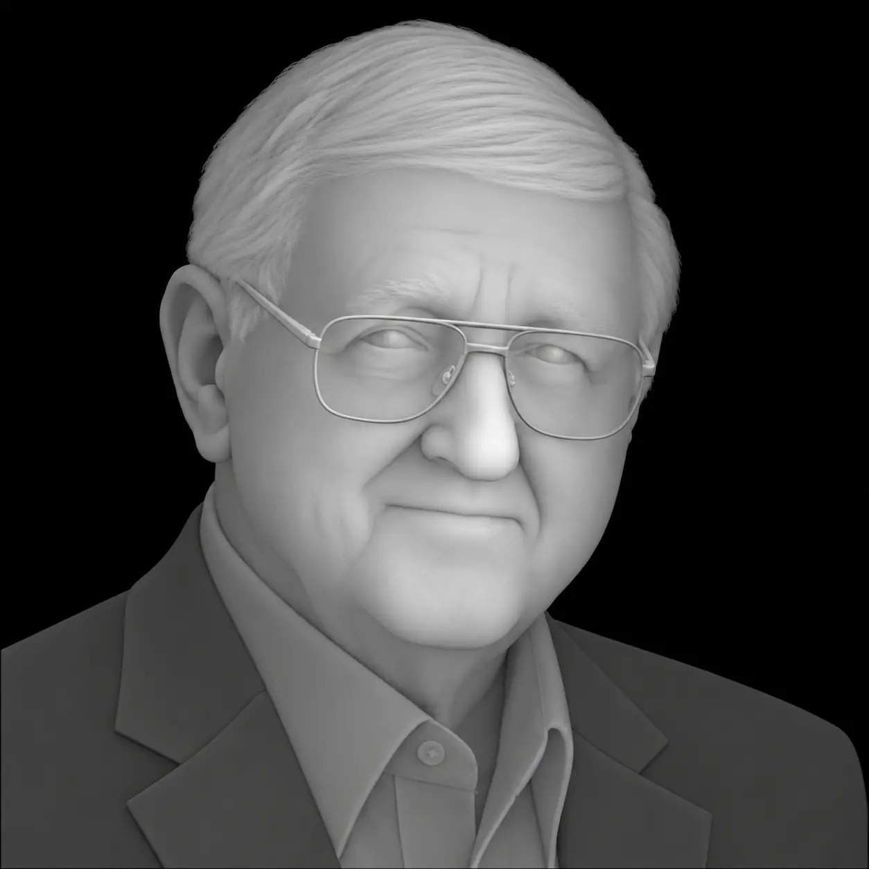 Depth map of the Dan Jenkins portrait used to drive the medal relief