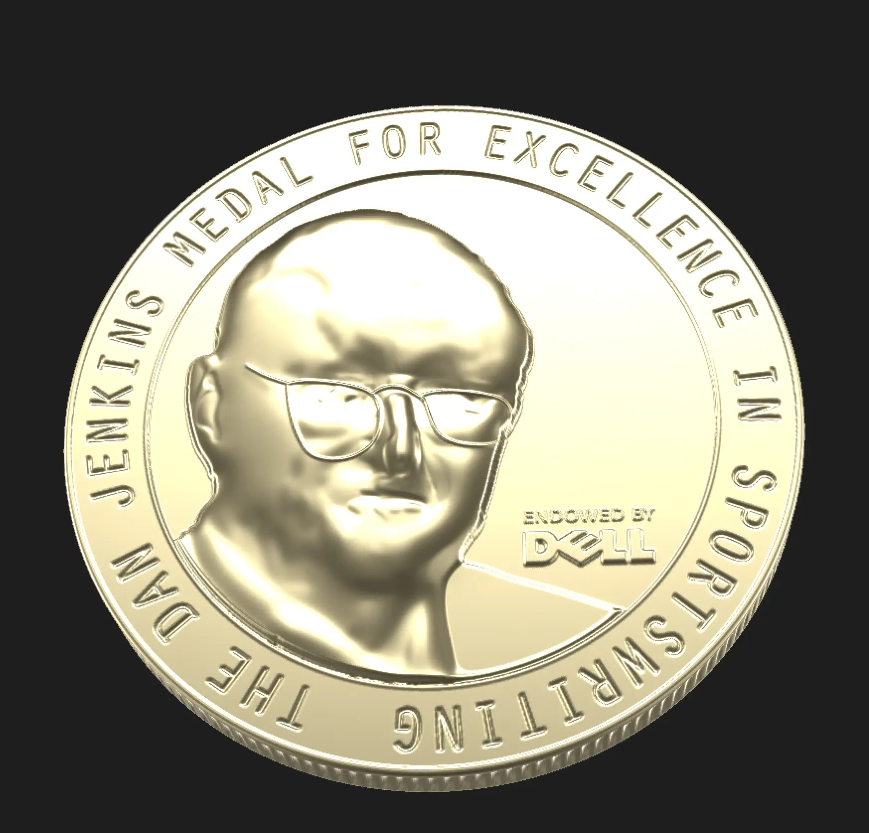 Failed first attempt at the medal relief with a smooth, featureless face