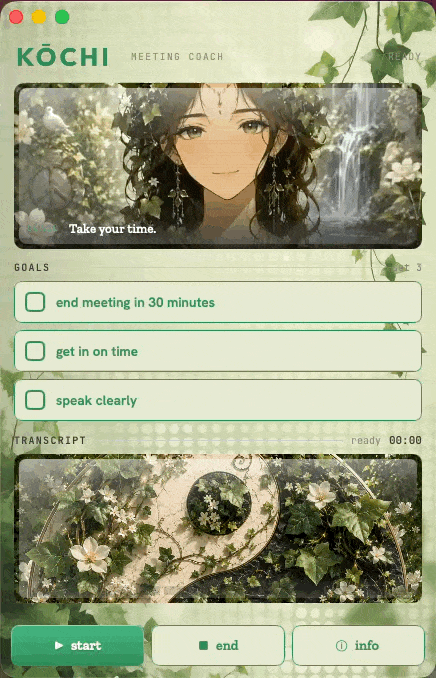 Kōchi's zen theme, a serene coach in a green garden