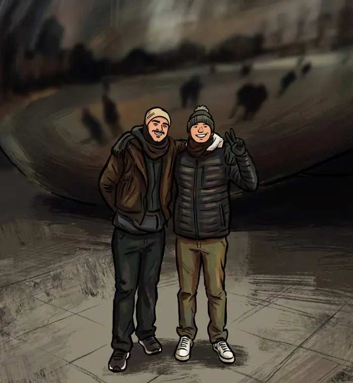 Bundled up at The Bean in Chicago