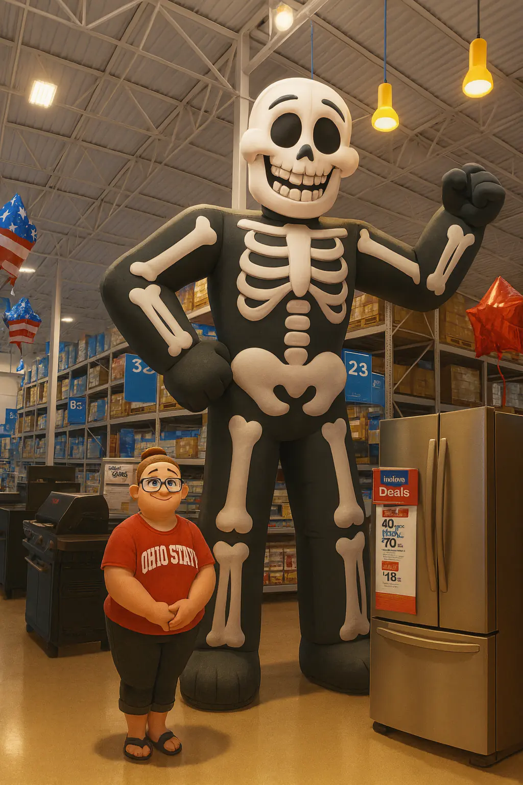 Giant Halloween skeleton at Lowes