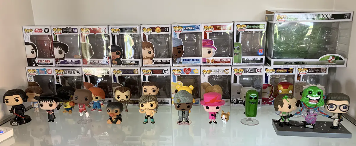 Close-up of Funko POP sprint display