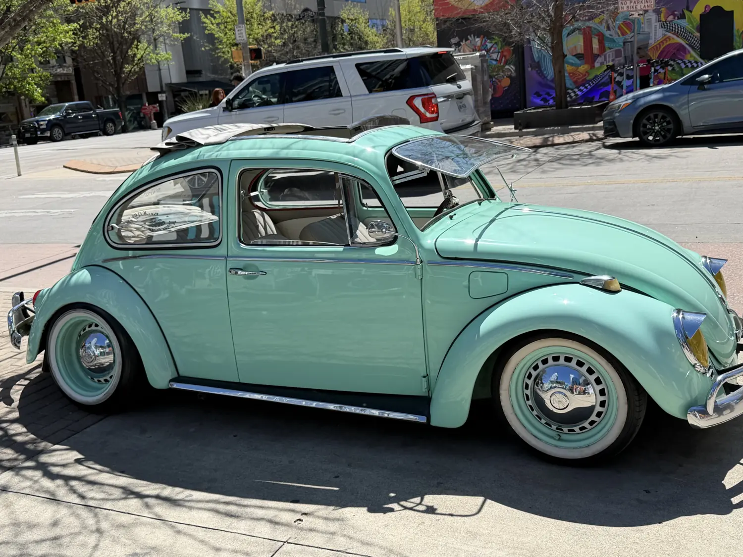 Beautiful VW low rider in downtown Austin